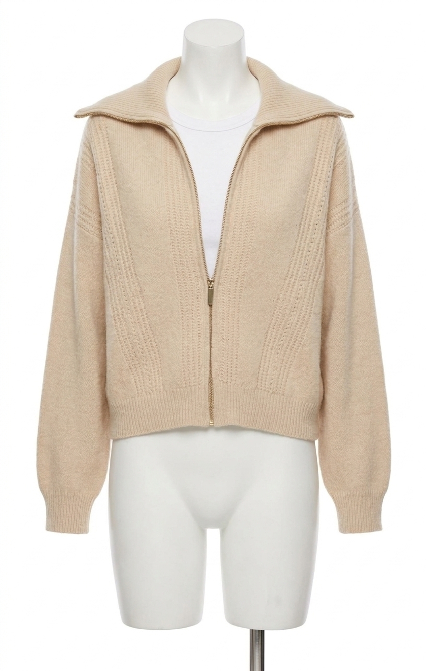 NEW Z SUPPLY silverlake zip cardigan in beige